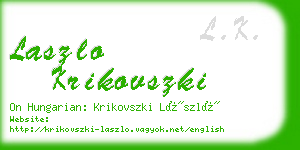 laszlo krikovszki business card